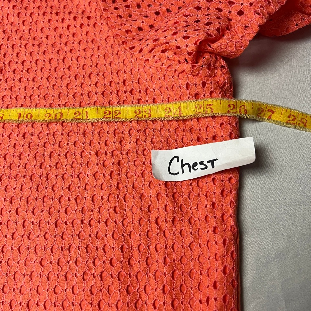 Allison Daley Women's 2X Cottagecore Coral Knit Lattice Overlay Short Sleeve Top - Picture 4 of 9